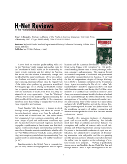 Jacob Vander Meulen on Warhogs: A History of War Profits - H-Net