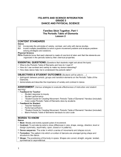 5th Grade Dance Physical Science Lesson 2