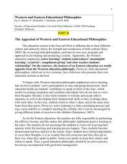 Part B Western and Eastern Educational Philosophies with