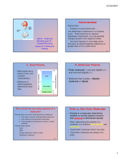 B. Molecular Polarity Polar vs. Non Polar vs. Non