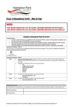 Year 7 Chemistry CAT