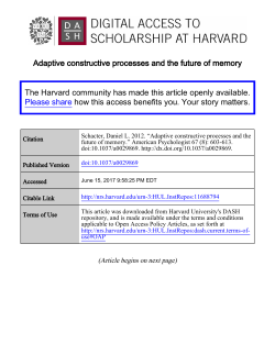 Adaptive constructive processes and the future of memory The