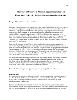 The Study of Classroom Physical Appearance Effects on Khon Kaen