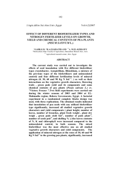 EFFECT OF DIFFERENT BIOFERTILIZER TYPES AND NITROGEN