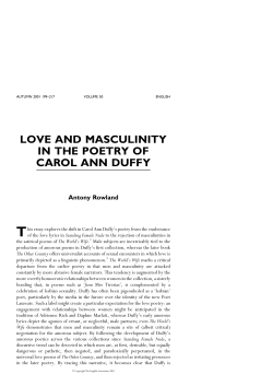 love and masculinity in the poetry of carol ann duffy