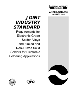 Requirements for Electronic Grade Solder Alloys and Fluxed and