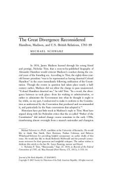 The Great Divergence Reconsidered: Hamilton, Madison, and U.S.