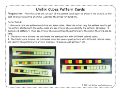 Unifix Cubes Pattern Cards