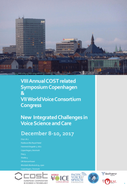 programme and details - World Voice Consortium