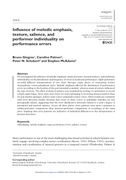 Influence of melodic emphasis, texture, salience, and