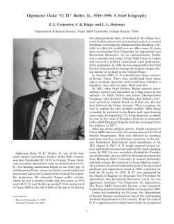 &ldquo;OD&rdquo; Butler, Jr., 1918&ndash;1998: A brief biography