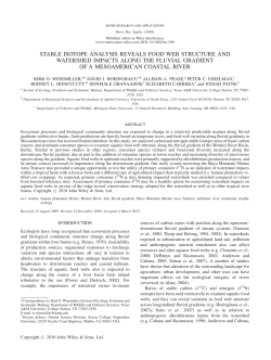 Stable isotope analysis reveals food web structure and watershed