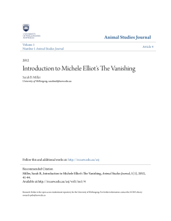 Introduction to Michele Elliot`s The Vanishing