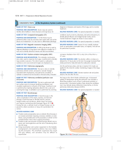 DIAGNOSTIC TESTS of the Respiratory System (continued)