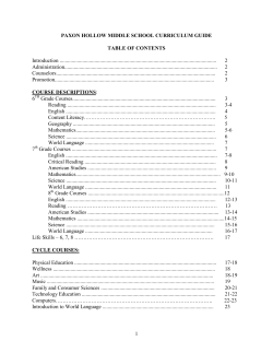 to see the 2016 - 2017 Curriculum Guide