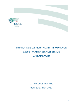 Promoting Best Practice in the Money or Value