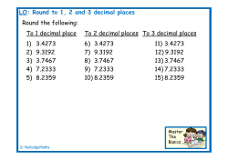 Rounding to one, two and three decimal places