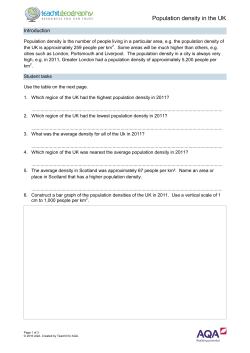 Population density in the UK