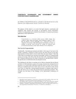 Corporate Governance and Government Owned Corporations in