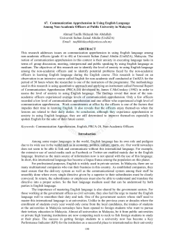 67. Communication Apprehension in Using English Language