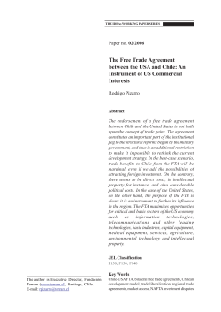 The Free Trade Agreement between the USA and Chile: An