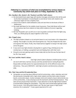 Following is a summary of what was accomplished by various