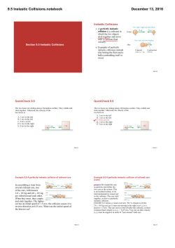 9.5 Inelastic Collisions.notebook