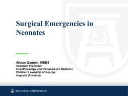 Surgical Emergencies in Neonates - PAWS