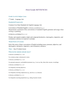 First Grade SENTENCES