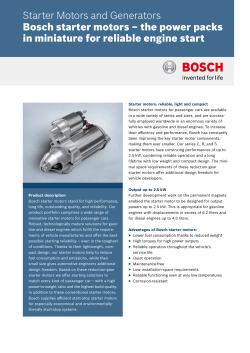 Bosch starter motors - Bosch Mobility Solutions