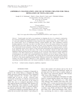 amphibian colonization and use of ponds created for trial mitigation