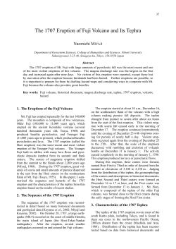 The 1707 Eruption of Fuji Volcano and Its Tephra