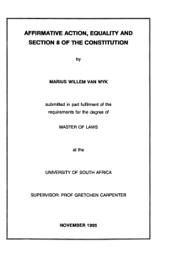 affirmative action, equality and section 8 of the constitution