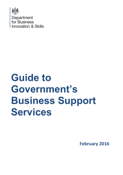 Guide to Government`s Business Support Services