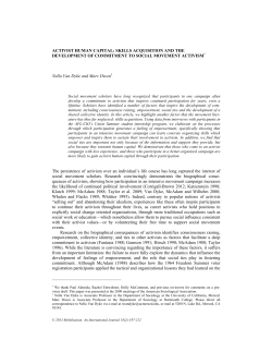 ACTIVIST HUMAN CAPITAL: SKILLS ACQUISITION AND THE