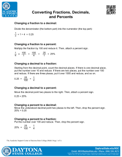 Converting Fractions, Decimals, and Percents