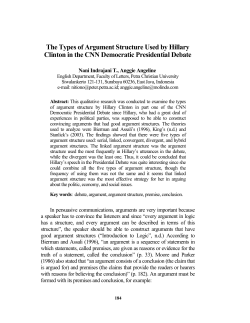 The Types of Argument Structure Used by Hillary Clinton in