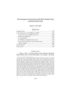 The Incongruous Intersection of the Black Panther Party and the Ku