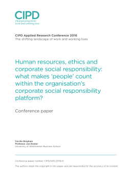 Human resources, ethics and corporate social responsibility