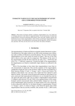 ENERGETIC PARTICLES IN THE MAGNETOSPHERE OF SATURN