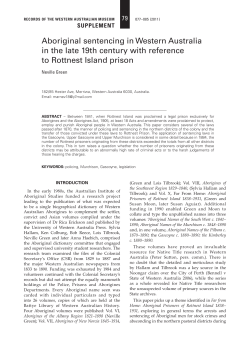 Aboriginal sentencing in Western Australia in the late 19th century