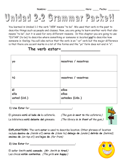 The verb estar - District 196 e
