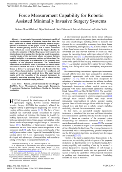 Force Measurement Capability for Robotic Assisted Minimally