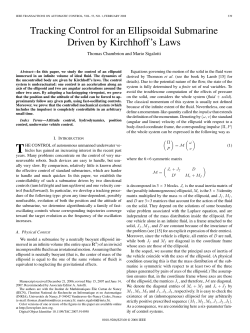 Tracking control for an ellipsoidal submarine driven by