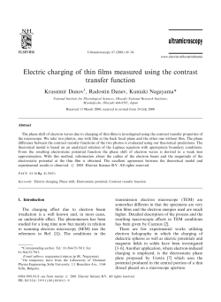 Electric charging of thin films measured using the contrast transfer