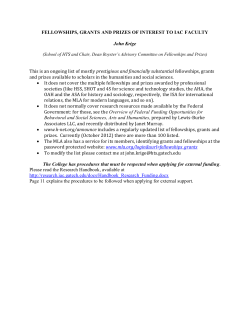 Master List of Humanities-Based Fellowships and Grants