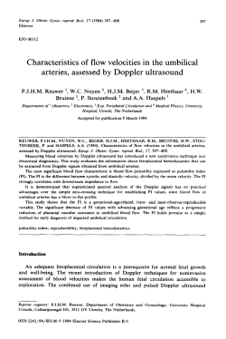 Characteristics of flow velocities in the umbilical arteries, assessed