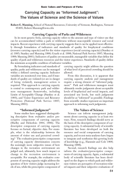 Carrying Capacity as “Informed Judgment”: The Values of Science