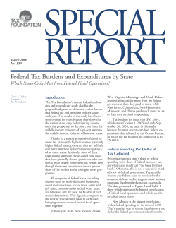 Federal Tax Burdens and Expenditures by State