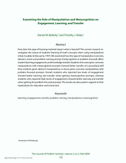 Examining the Role of Manipulatives and - Purdue e-Pubs